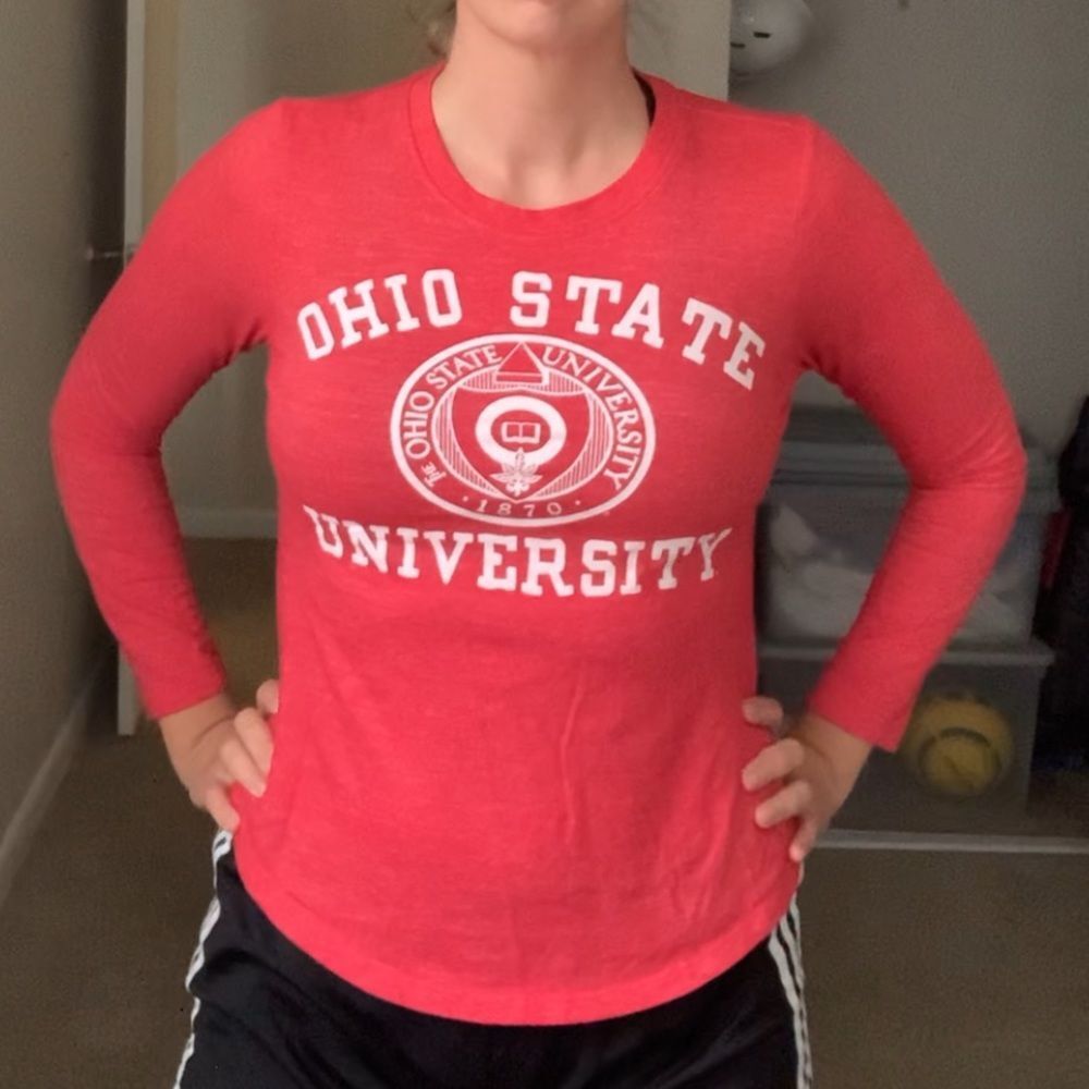 Homage Ohio State University OSU Long Sleeve Seal Red Shirt XS Extra small